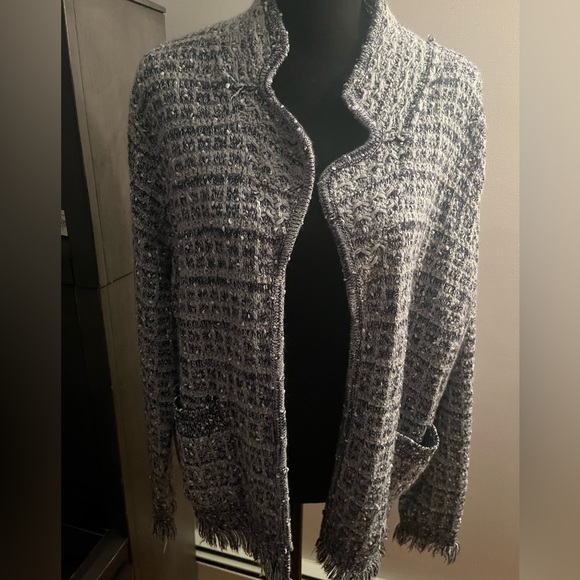 different colored blues & white cardigan sweater - Picture 1 of 4